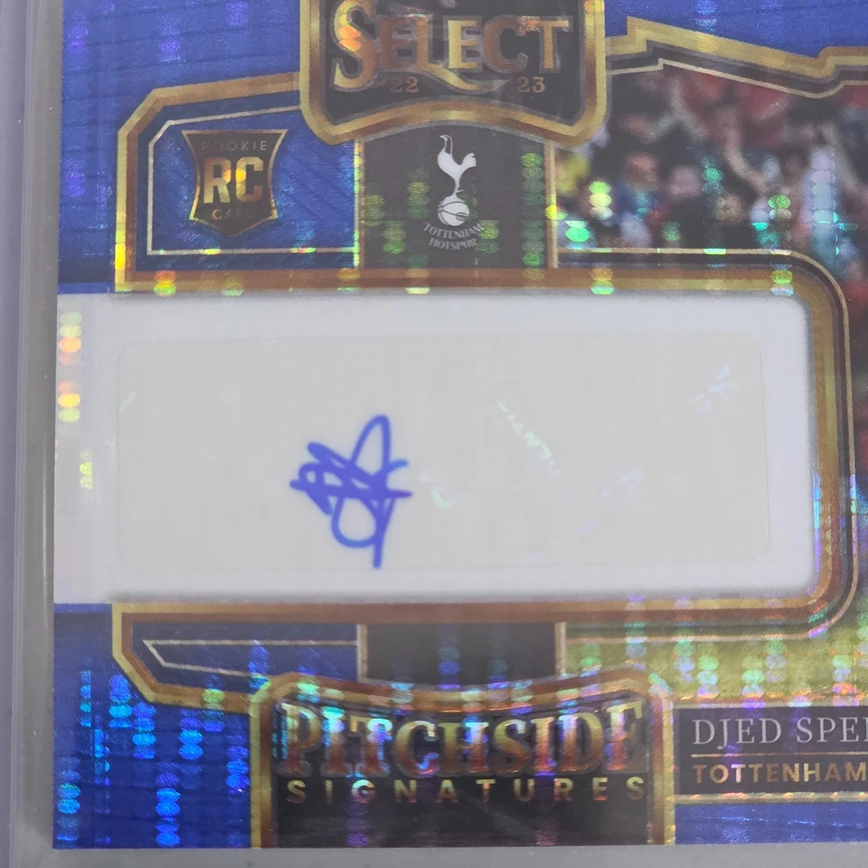 2022-23 Panini Select Pitchside Auto Djed Spence RC Blue Pulsar Tottenham NM/M - Image 2 of 3
