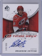 2008-09 SP Authentic Auto Future Watch 149/999 Brandon Sutter #195 m0p