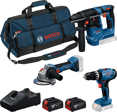 Bosch 18 Volt Profi-Set - GSB 18V-25 + GBH 18V-18 + GWS 18V-8 - 2x GBA 4.0Ah