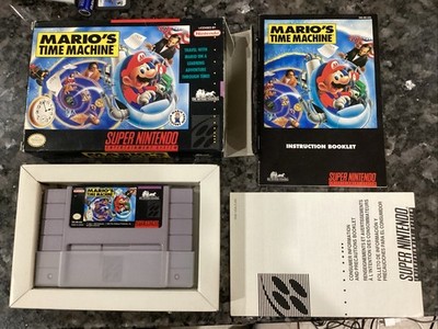 Snes Game Marios Time Machine Super Nintendo Complete In Box