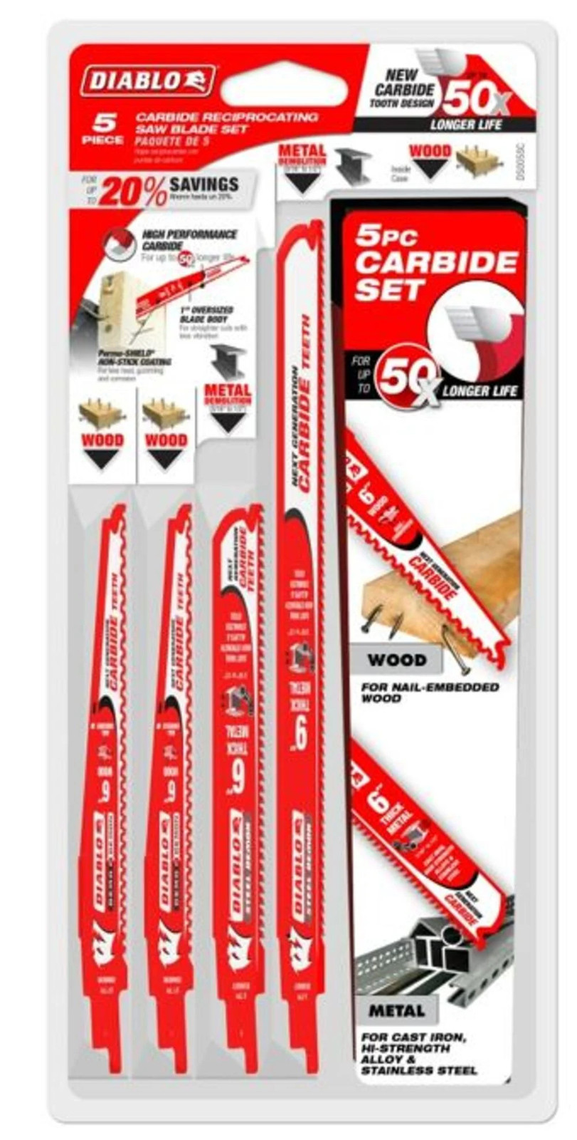 Набор твердосплавных насадок Diablo Tools из 5 частей 9290₽