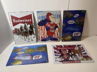 Huge Lot Of 25 Beer Liquor & Bar Signs Total 25 Random Tin Sign