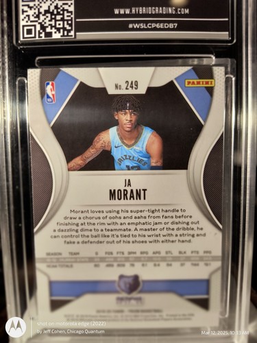 2019-20 Panini Prizm #249 Ja Morant HGA 9 MINT RC - Bild 3 von 7