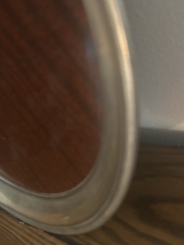 Vintage Crescent by Formica 9.75" Round Bar Silver Plate Tray Brown Mid Century - Picture 10 of 11