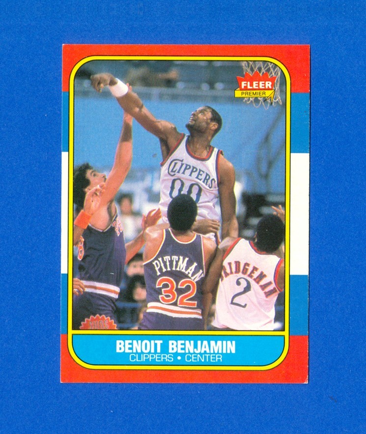 1986/1987 Fleer Basketball #8 Benoit Benjamin '86 Set Break RC Rookie Card EX/MT