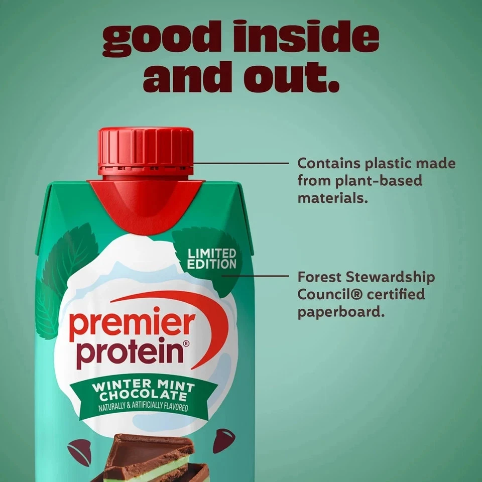 Batido de Proteínas Premier, Invierno Menta Chocolate Tiempo Limitado, 30g Proteína, 11 Fl Oz Foto 3 de 4
