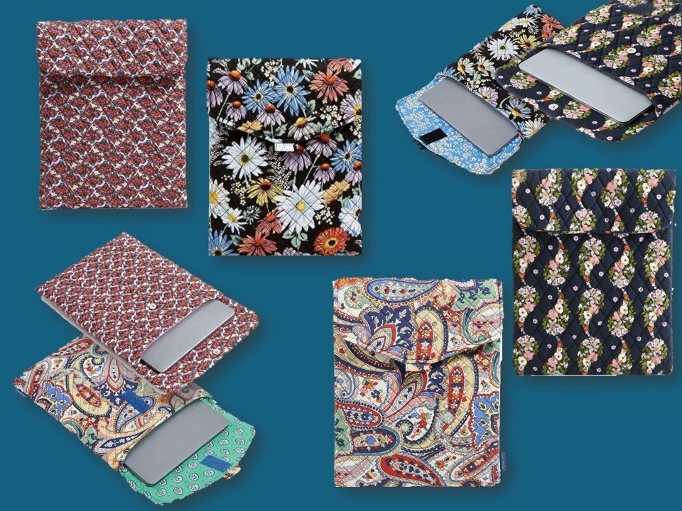 Funda sobre para tableta/tecnología Vera Bradley mediana 13 pulgadas apertura final acolchada NUEVO Foto 2 de 2