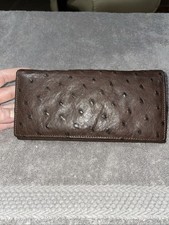 Perte Genuine Ostrich Woman’s Wallet Dark Brown