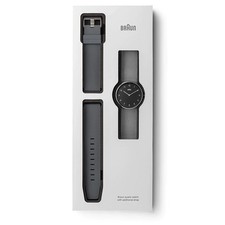 Braun Watch Unisex Steel Mesh Bracelet  with  Interchangeable Grey Silicon Strap