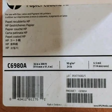 Coated Paper HP C6980A 36.0 x 300 Feet Coated Paper Roll for Designjet