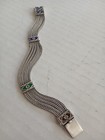 Thailand Sterling Silver 925 Enamel And 5 Foxtail Link Chain Bracelet  — photo 2
