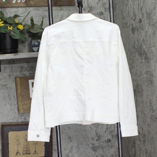 Jones New York Womens Patch Pocket Denim Jacket 10928933 Soft White XL - Picture 2 of 8