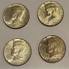 Lot of 4 ~ JFK ~ Kennedy ~ Half Dollars ~ 1965-1966-1968-D ~ 40% Silver