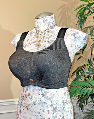 LIVI Active ''Max Support Underwire'' Sports Bra Wide Straps Heather Grey, Sz 40H