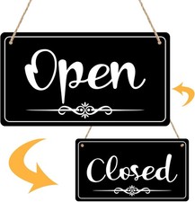 Open Signs for Business Double Sided Open Closed Sign Business Hours Hanging Si