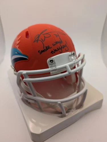 Ricky Williams Signed Miami Dolphins Mini Helmet Inscribed SWE AMP JSA Authentic