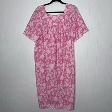 Kole Kole Hawaii Vintage Women’s Mumu Maxi Dress Pink Floral Size XL