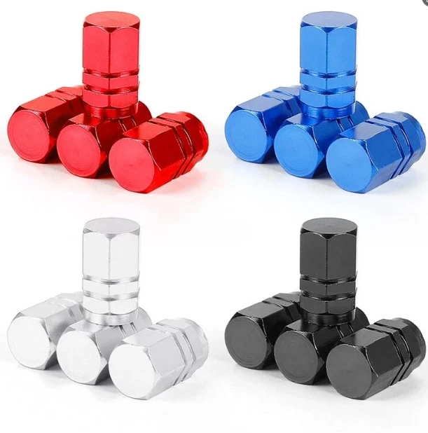 Tapas de válvula de neumático de coche de aluminio Cubierta de vástago de válvula de neumático ¡Tapa de llanta de rueda de polvo de aire! Foto 3 de 4