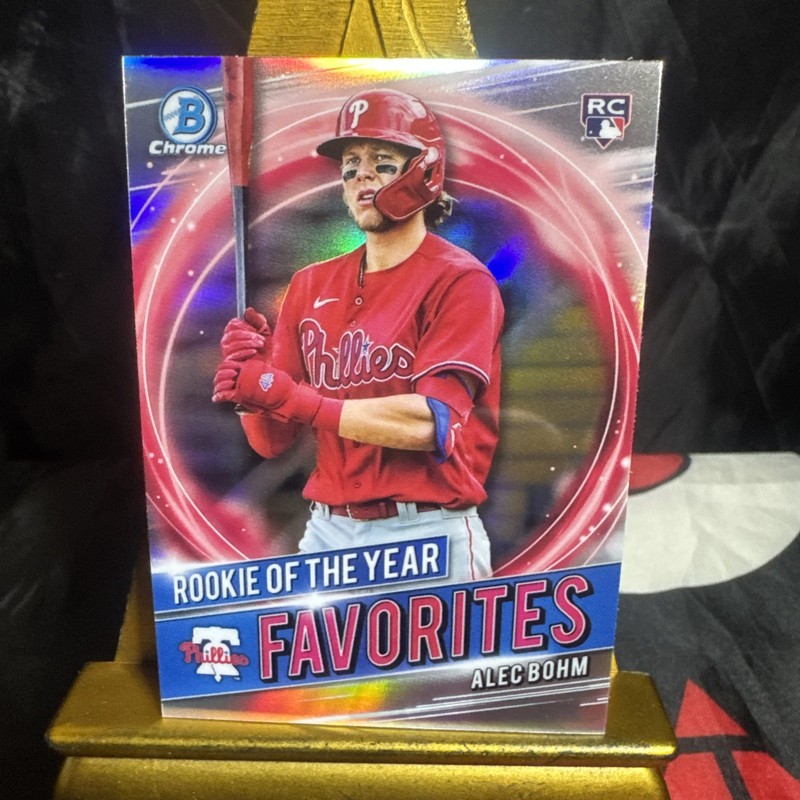 Alec Bohm Rookie Of The Year Favorites Chrome 2021 Bowman Card #RRY-AB Phillies