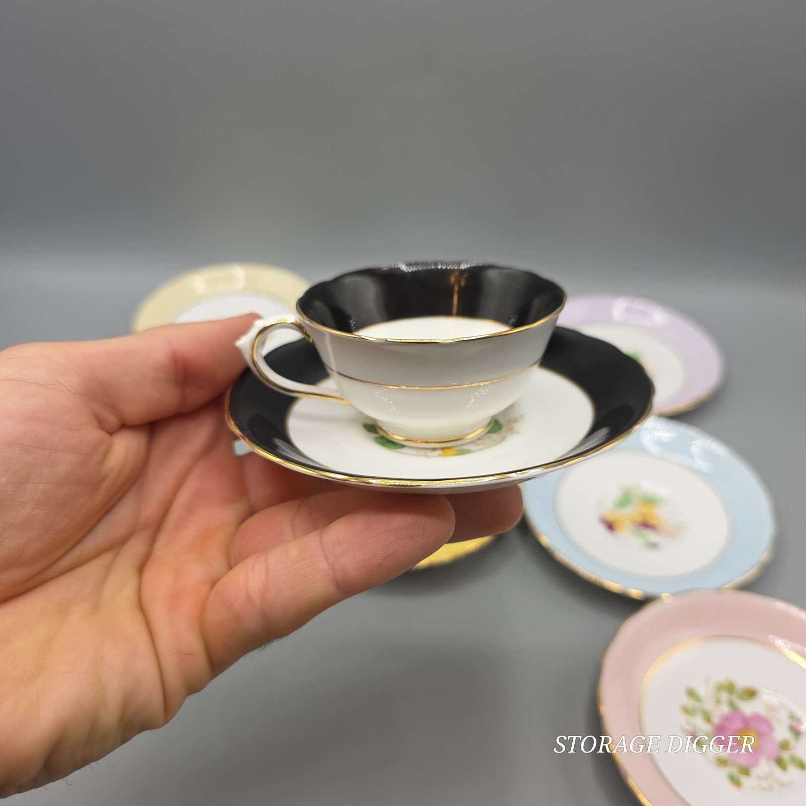 Vintage Tuscan Fine English Bone China Teacup & Saucer Multi Floral - 10 Pc