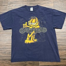 Vintage 90s Garfield Cartoon T-Shirt Made in USA Size Large Delta Tag Funny