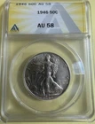 1946-P Walking Liberty Half Dollar - ANACS AU58 - Just Graded/ New Holder (620)