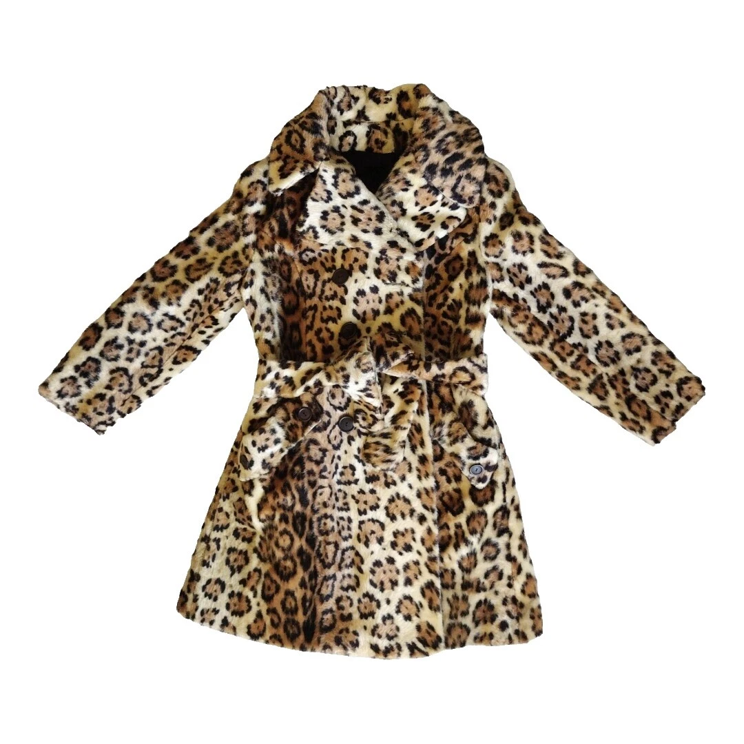 Vintage piel sintética leopardo abrigos, chaquetas y chalecos para Mujeres