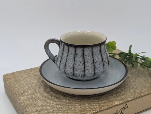 Vintage Denby Bourne Studio Stoneware Cup/Mug & Saucer Set England MCM Pottery