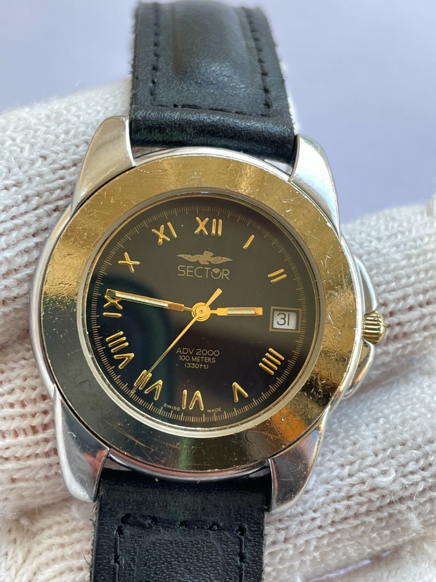 SECTOR ADV 2000 WATCH QUARTZ TWO TONE MENS 35mm SWISS MADE | eBay