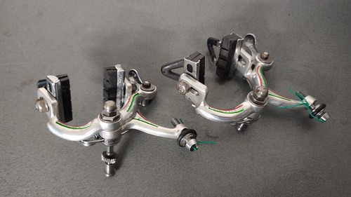 CAMPAGNOLO SUPER RECORD - Road Brake Calipers 70s-80s + 4 Pads - Pinze Freno - Foto 5 di 16