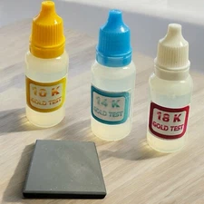 Gold Testing Kit Detect Metals Scrap  10k 14k 18k Solution Acids + Stone