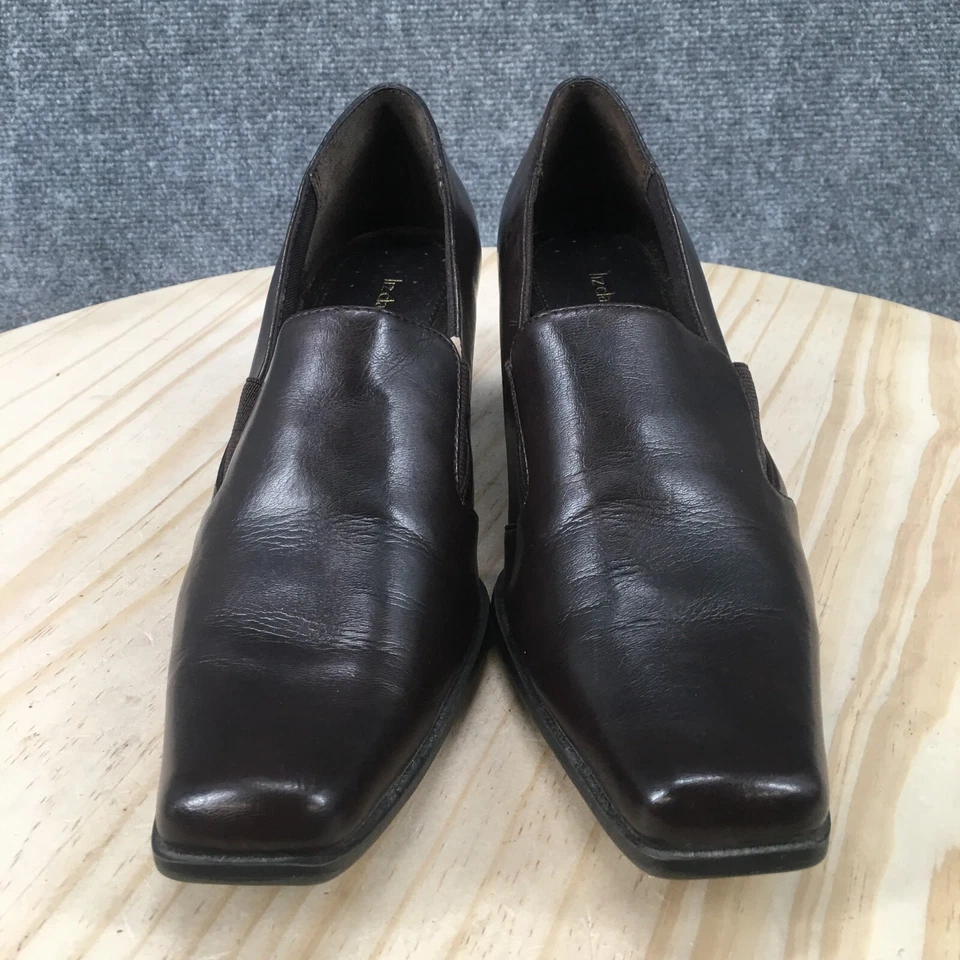 Zapatos de salón Liz Claiborne para mujer 9,5 M marrón imitación cuero tacones informales sin cordones Foto 3 de 4