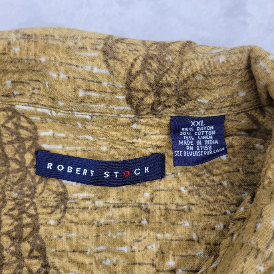 Robert Stock 衬衫男式 XXL 夏威夷 Luau Aloha 度假村派对复古成人 2XL — 第 3/4 张图片