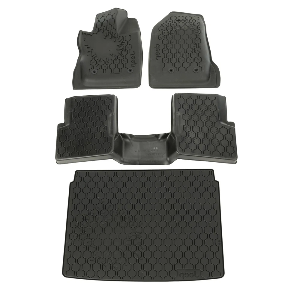 Jeep Renegade 2015-2018 juego de alfombrillas de goma aguanieve y bandeja de carga trasera OEM MOPAR Foto 2 de 4