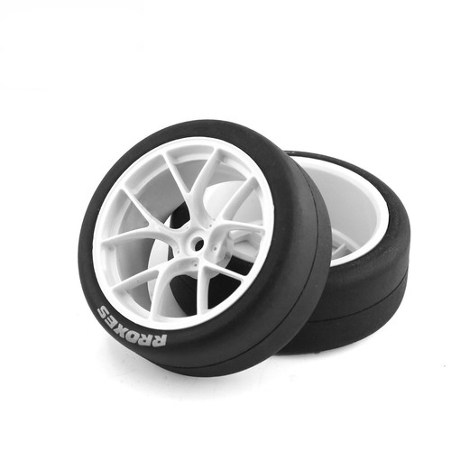 4Pcs/Set Tires & Wheels Rims For Tamiya TT01 TT02 XV01 HPS HPI 1/10 RC Car vv - Picture 4 of 8