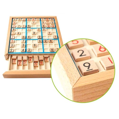 Holz Sudoku Komplette Set Holz Bord Puzzle Buch Anzahl Denken Spiel - Bild 3 von 11