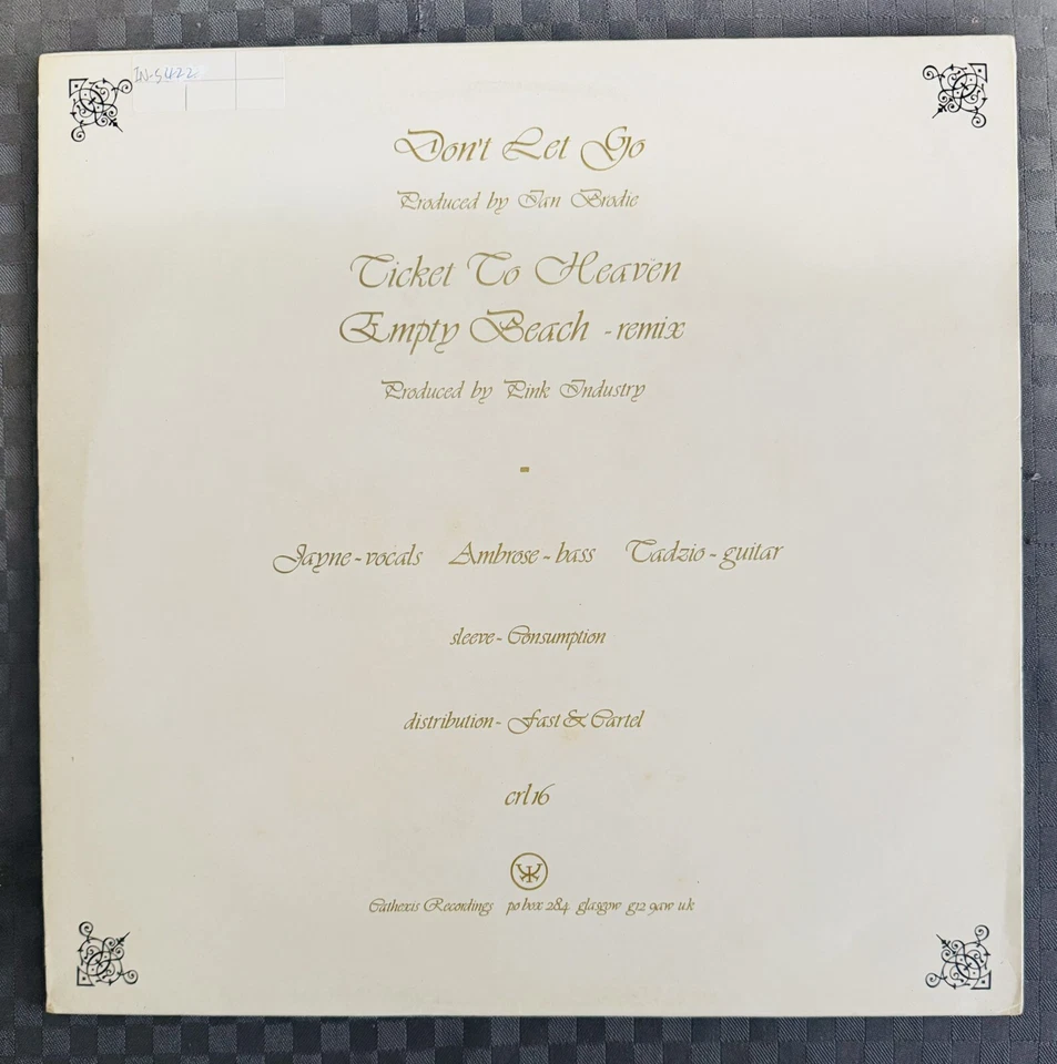 PINK INDUSTRY Don't Let Go UK Industrial Downtempo Orig CRL16 12'' Vinyl 1987 NM - Image 2 of 4