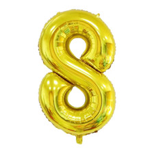 32" Golden Number 8 Foil Balloon