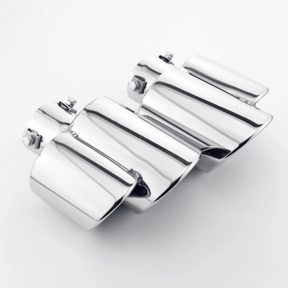 Par de puntas de escape de acero inoxidable de doble salida para Porsche 911 996 2,25" Foto 2 de 4