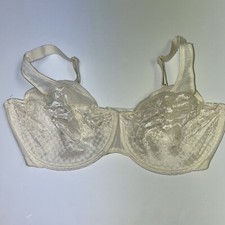 Vintage Olga Full Figure Underwire Bra size 40DD Ivory 35006 Lace Mesh