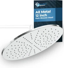 ® ALL METAL 12 Inch Rainfall Shower Head, Large Rain Shower Head, 2.5 GPM High F