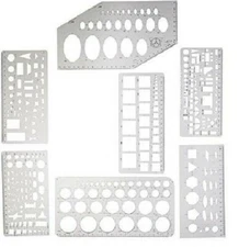 8 Piece Stencil Templates For Cabochon, Lapidary- Assorted Shapes