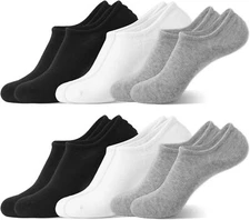 6 Pairs No Show Socks Women & Men Arch Support Non Slip  Low Cut Liner Socks