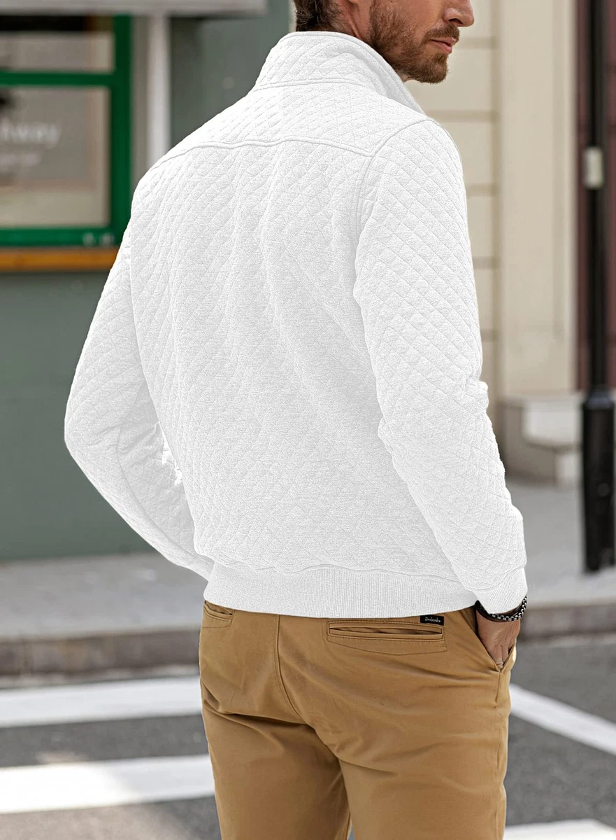 Mens quilted deals sweatshirt