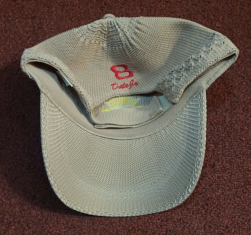 RARE Budweiser #8 Dale Earnhardt Jr. Women's Adjustable Strapback Hat Cap Beige - Image 4 of 4