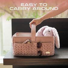 Baby diaper case, baby storage basket for newborn, baby diaper travel basket