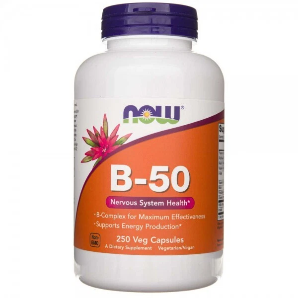NOW FOODS, VITAMIN B-50 B-Komplex 250 Veg. Kapseln SUPER PREIS - Bild 1 von 1