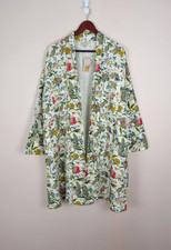 Bnwt East Artisan Multicoloured Cotton Quilted Look Long Jacket Size M/l
