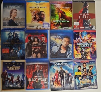 Assorted/Mixed lot 12 blu ray. X-Men, Black Panther, Thor,Guardiaans Galaxy. V12