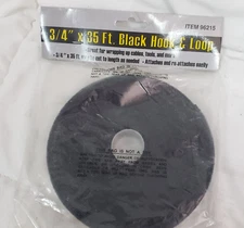 Harbor Freight Tools 3/4 In. X 35 Ft. Roll Hook And Loop Cable Tool Strap, Black
